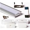 2m 2507w PROFILO IMPERMEABILE ALLUMINIO PER STRISCE STRIP LED 2MT ip68 2metri