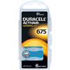 Duracell Batteria acustica Duracell 675 Blu 1,45V Zinco-Aria confezione da 6 pile