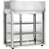 Amitek Vetrina Espositiva Refrigerata da Banco AK180DR - Acciaio e Doppi Vetri - Capacità lt 177