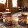 MIlani Home THEODORE - set di 2 pouf contenitore tondo poggiapiedi