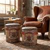 MIlani Home THEODORE - set di 2 pouf contenitore tondo poggiapiedi