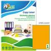 TICO Etichette adesive LP4F - in carta - permanenti - 210 x 297 mm - 1 et-fg - 70 fogli - arancio fluo - Tico (unità vendita 1 pz.)