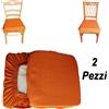 LIBEROSHOPPING Cuscino Coprisedia Mollettone imbottito con fascia elastico ARANCIO 2 pezzi