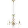 Ondaluce Lampadario sospeso DALLAS in cristallo D65 cm con finiture oro da 3 luci