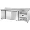 Amitek Banco Refrigerato Ventilato GN1/1 con Lavello e 3 Porte - Capacità Lt 417 - Temp -2° +8°C
