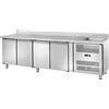 Amitek Banco Refrigerato Ventilato GN1/1 con Lavello e 4 Porte - Capacità Lt 553 - Temp -2° +8°C