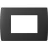 TEM PLACCA 3 MODULI NERO OPACO SERIE SOFT TEM OS30-TEMOS30SB-U
