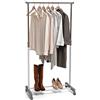 DOMO PAK LIVING Stander appendiabiti con ruote e tubi telescopici, singola barra appenderia