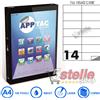 APPTAC 100 FOGLI A4 DA 1400 ETICHETTE C508 105x42 mm SENZA MARGINE CARTA ADESIVA BIANCA PER STAMPANTI INKJET E LASER - APPTAC