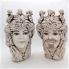 CERAMICHE CALTAGIRONE Teste di moro in Ceramica Caltagirone Verus Anticata Donna-Donna cm 35