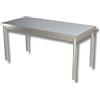 Tavolo acciaio inox senza cornice sulle gambe. Prof. 60 cm - AISI 430,  SENZA ruote, 160x60x85H