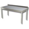 Ristoattrezzature Modello: 3240760,Tavolo in acciaio inox su gambe e alzatina profondità 600 mm 500x600 mm