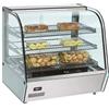 Ristoattrezzature Modello: 48521297,Vetrina riscaldata da banco con 3 ripiani e vetri curvi temperatura +30/+90°C 680x570x670h mm