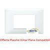 Tot Electric Placca 3 moduli Vimar Plana BIANCA compatibile tipo 14653.01