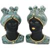 VERUS Teste di moro siciliane in Ceramica Caltagirone Verus Donna-Uomo Madreperlata Oro cm 20