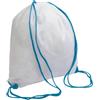 Zainetto bianco in poliestere 210 T con chiusura a strozzo 37 x 40 cm personalizzate o neutre
