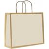 Buste di carta personalizzati Buste di carta riciclata avana stampa con riquadro - 42x13x37+6 cm personalizzate o neutre