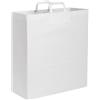 Buste di carta personalizzati Buste di carta kraft bianca - 26x39x16 cm - maniglia piatta personalizzate o neutre