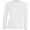 JHK Abbigliamento personalizzate. T-shirt donna manica lunga bianca JHK 100% cotone 160 gr - JHK personalizzate o neutre
