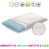 Cuscino memory hd ancora più traspirante e anti acaro con tessuto sfoderabile a scelta - young h15 cm Cotone + Aloe