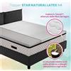Topper lattice naturale DISP. MEDICO, correttore materasso H4.5cm, tessuto Tencel sfoderabile - STAR NATURAL LATEX 85x190 cm
