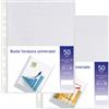 GGG BUSTE 4 FORI 081 22X30 150 MICRON TRASPARENTI LUCIDE 50 PZ