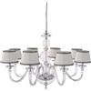 Ondaluce Lampada a sospensione BACH con paralume in vetro trasparente 8 LUCI D84 cm CROMO