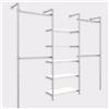 Pipeline TP K05 scaffale a muro con 4 appenderie e 5 mensole bianche 290 cm