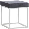 Sedute TP K01 pouf in velluto grigio e base bianca 35x35 cm