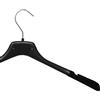 Gruccia plastica TP 02 per capospalla sottile con terminali antiscivolo floccati nera da 42 cm