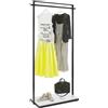 Centrale TP K08 espositore con appenderia nero e mensola bianca 107 cm