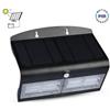 V-TAC LAMPADA LED SOLARE A PARETE NERA 7W LUCE BIANCO NATURALE IP65 CON SENSORE PIR VT-767-7-LED8279