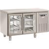 CoolHead Tavolo Refrigerato in acciaio inox Modello SRG2100 Refrigerazione ventilata 2 Porte autochiudenti in vetro