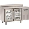 CoolHead Tavolo Refrigerato con alzatina Modello SRG2200 Refrigerazione ventilata 2 Porte autochiudenti in vetro