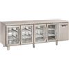 CoolHead Tavolo Refrigerato Modello SRG4100 Refrigerazione ventilata 4 Porte autochiudenti in vetro