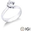 Gioielli di Valenza Solitario griffe a quattro punte in oro bianco 18k con Diamante ct. 1.00.