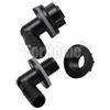 Raccordo portagomma 90° / Troppo pieno 3/8 nero (or)