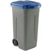 Mobil Plastic Bidone mobile - con chiusura a clip - 49x54x85 cm - 100 L - grigio-blu - Mobil Plastic (unità vendita 1 pz.)