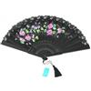 CAMURATI Ventaglio 1 Pizzo Nero con Fiori Rosa/Celeste