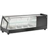 Amitek Vetrina refrigerata per esposizione di tapas Modello AK413VTB Capacità 4xGN1/3 h 4,0 cm Temp.°C. 0 / 12 Dim. cm L.113.5 P.39.5 H.37.5