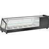 Amitek Vetrina refrigerata per esposizione di tapas Modello AK613VTB Capacità 6xGN1/3 h 4,0 cm Temp.°C. 0 / 12 Dim. cm L.148.5 P.39.5 H.37.5