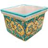 CERAMICHE CALTAGIRONE Portavaso Quadro Ceramica Caltagirone Ornato Verde cm 30 x 30