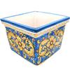 CERAMICHE CALTAGIRONE Portavaso Quadro Ceramica Caltagirone Ornato Blu cm 30 x 30
