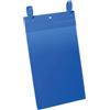 Durable Tasche per identificazione Durable con fascette di aggancio blu f.to esterno mm 223x530- inserto A4 vert. cf. 50- 175007