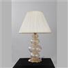 Cristalleria Murano Orchidea - Lampada da tavolo con paralume bianco in vetro di Murano e oro 24k