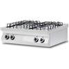 Ristoattrezzature Modello: 4100,Cucina a Gas 4 fuochi da banco in acciaio inox AISI 304 potenza totale fuochi 17 kW