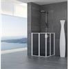 CSA Box Doccia Box Doccia a Scomparsa con 2 Lati Pieghevoli a Libro Ginevra H.A2P 100x70 - Profilo: Bianco Lucido