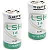 Saft 2 pz batteria al litio LSH14 ER-C Li-SOCl2 3,6V mezza torcia C allarme GPS