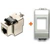Intellinet presa cat.5e stp rj45 schermata compatibile Bticino Light Tech argento