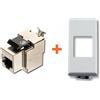 LINK Presa di rete CAT.6 STP schermata compatibile Bticino Axolute bianca RJ45